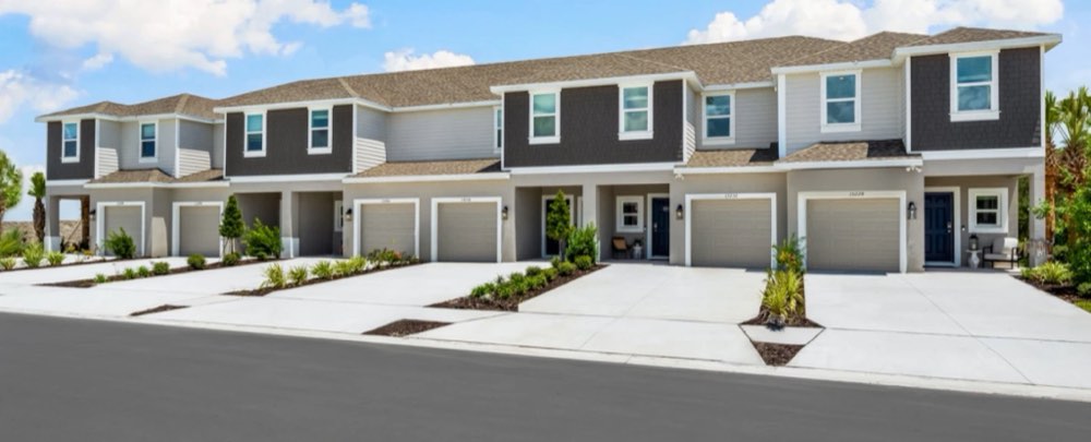 Completed attached townhome row at 205 New Hampshire