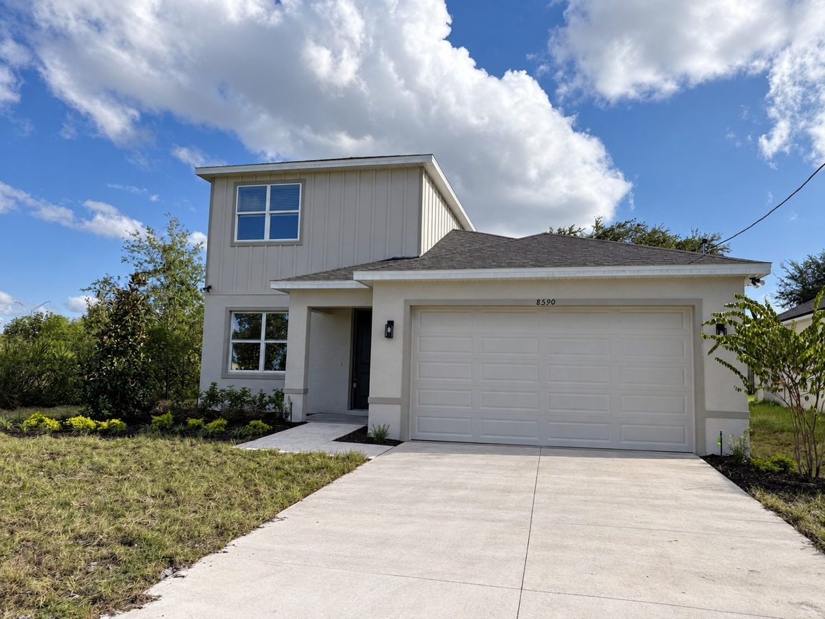 Finished home exterior